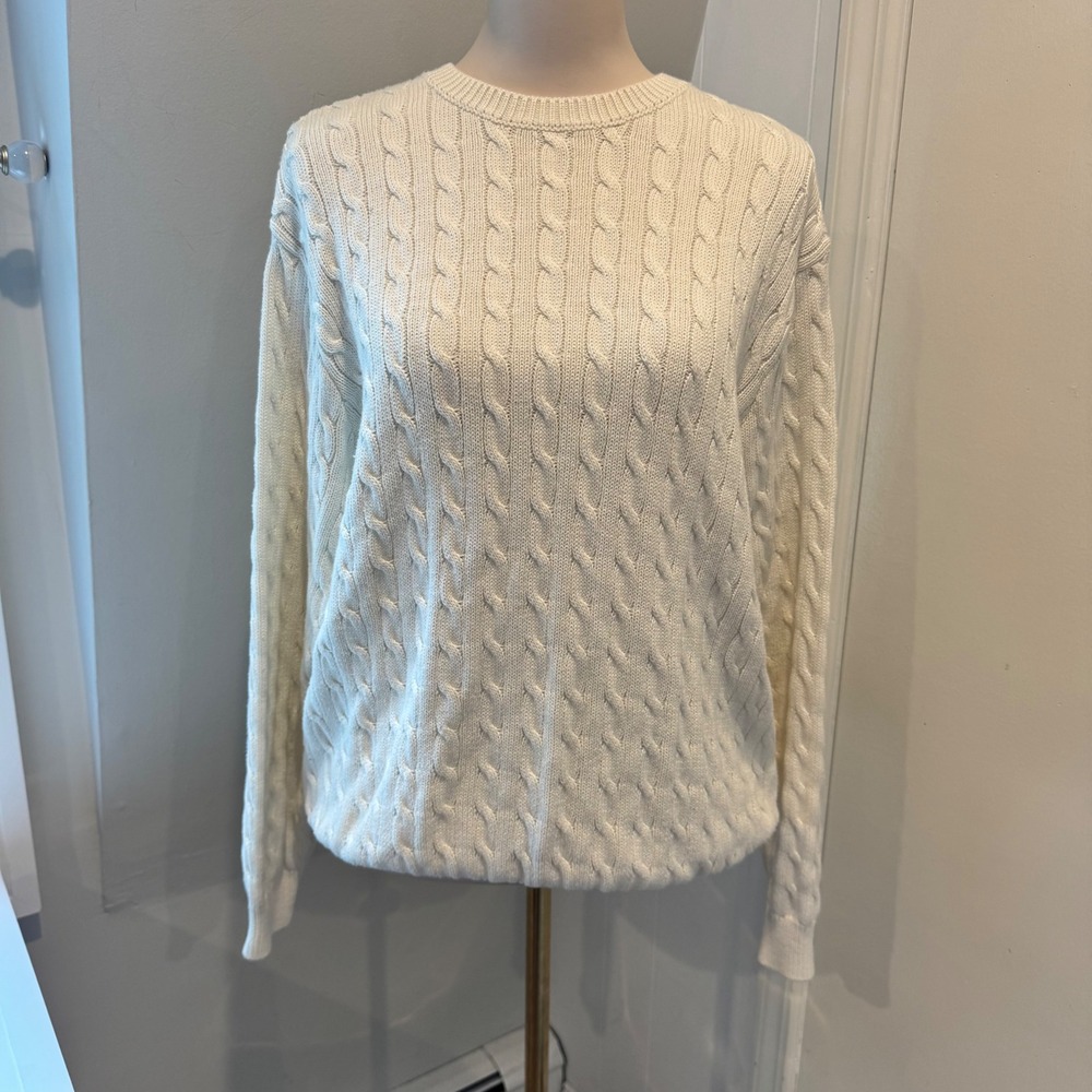 Brandy Melville Cream Cable Knit Sweater Cozy | OS